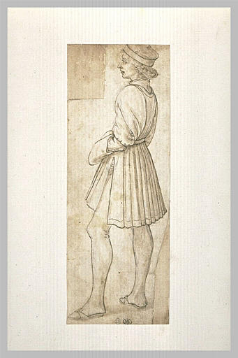 Jeune homme habillé à la florentine, debout, de profil vers la gauche_0