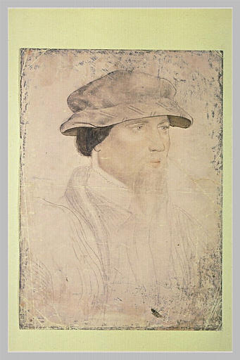 Portrait en buste, d'homme coiffé d'un béret tourné de trois quarts_0