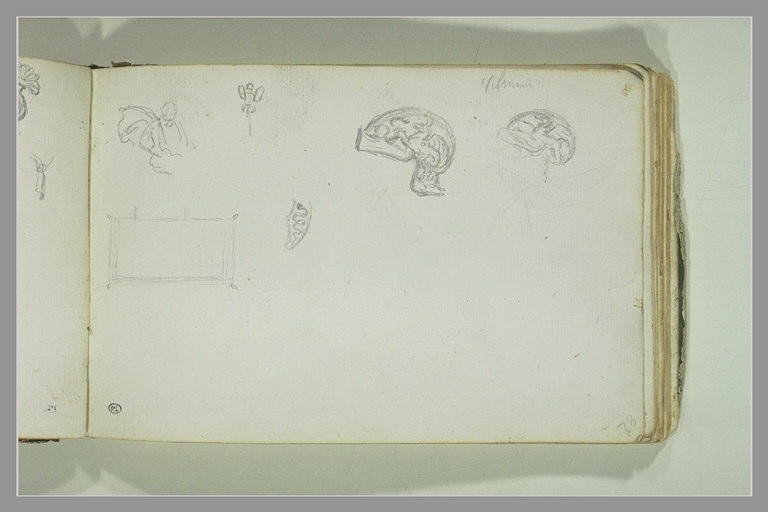 Etudes d'une figure, de casques et autres croquis_0