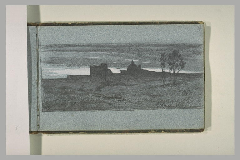 Paysage italien, à la tombée du jour_0