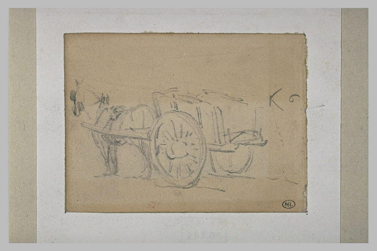 Un charriot attelé d'un cheval_0