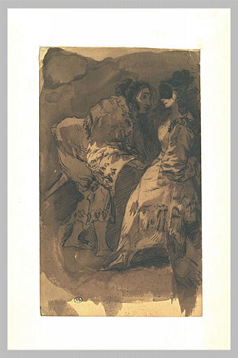 Deux figures en conversation dont une masquée_0