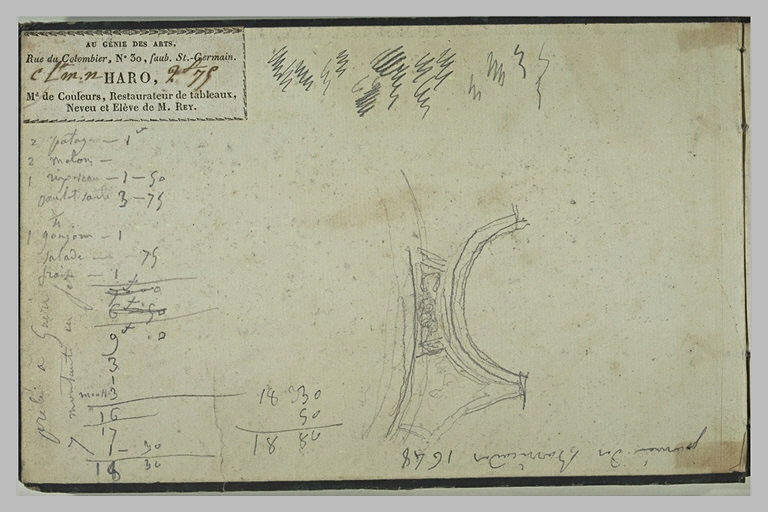Notes manuscrites et étude d'élément d'architecture_0