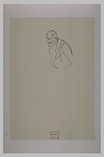 Buste d'homme chauve et barbu_0