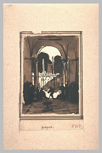Réunion sous le portique de la villa Aldobrandini à Frascati_0