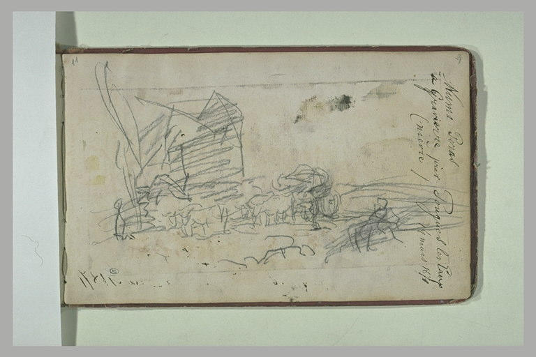 Esquisse d'un paysage avec quatre boeufs attelés_0