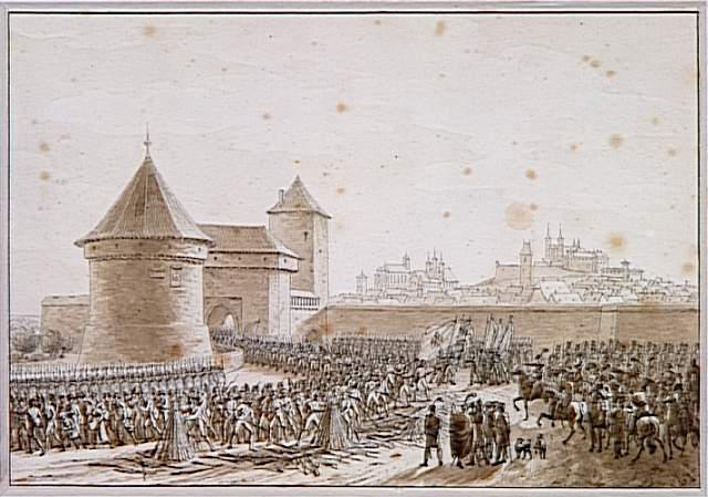 Reddition d'une place forte ; Reddition des troupes autrichiennes après la prise de la ville d'Erfurt, le 16 octobre 1806 (autre titre)_0
