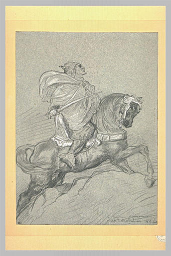 Guerrier arabe, à cheval_0