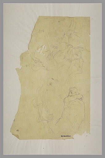 Études dont Hercule terrassant le lion de Némée et un cavalier_0