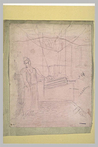 Jeune juive près d'un berceau, dans un intérieur oriental_0