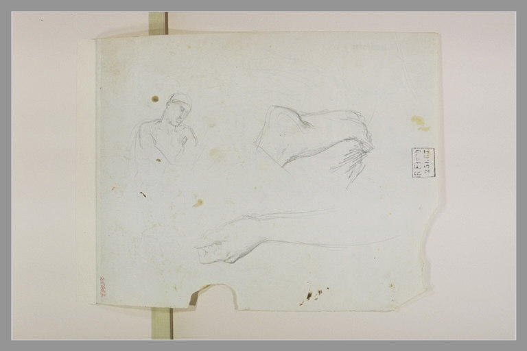 Tête d'homme ; main ; pied_0