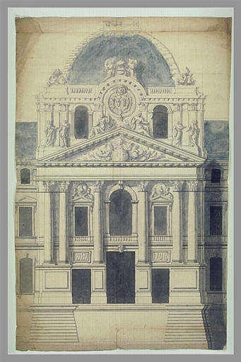 Pavillon avec dôme : projet pour le palais du Louvre_0