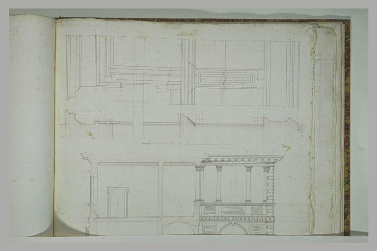 Rome : plan et façade du palais dell'Aquila_0