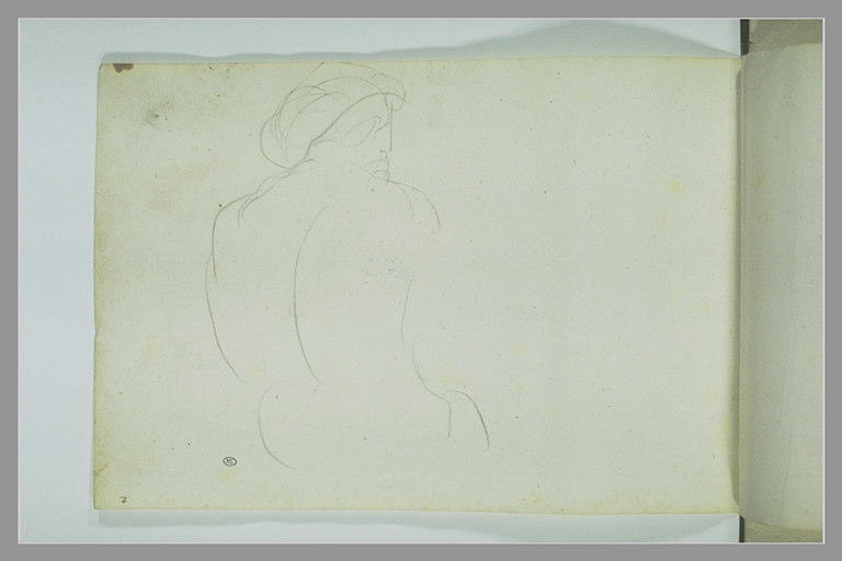 Croquis d'homme à mi-corps, vu de dos_0