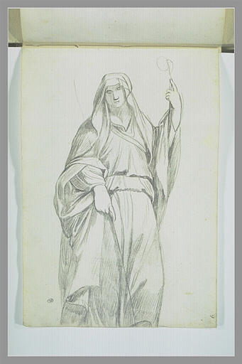 Femme drapée, debout, vue de face_0