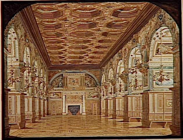 Vue de la galerie Henri II à Fontainebleau_0