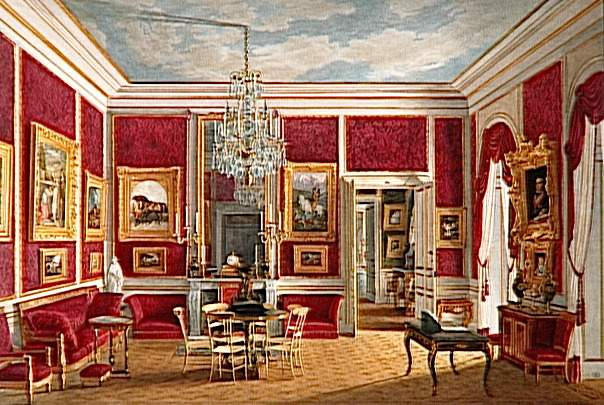 Vue du 1er salon au palais de Saint-Cloud : Salon des officiers de service_0