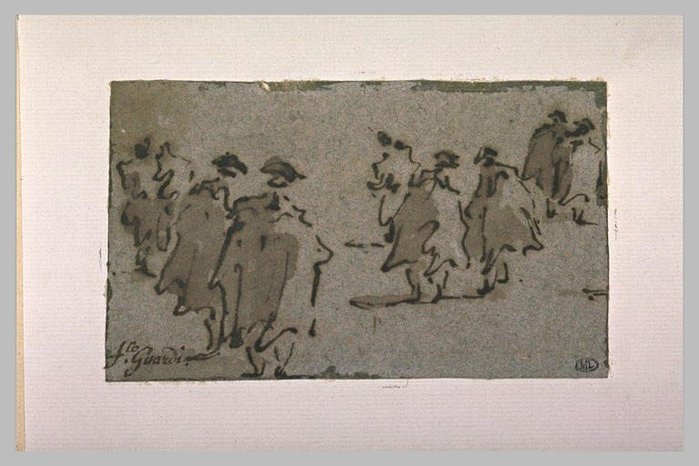 Hommes, en long manteau, vus de dos_0