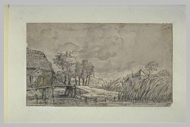 Fermes au bord d'un étang_0