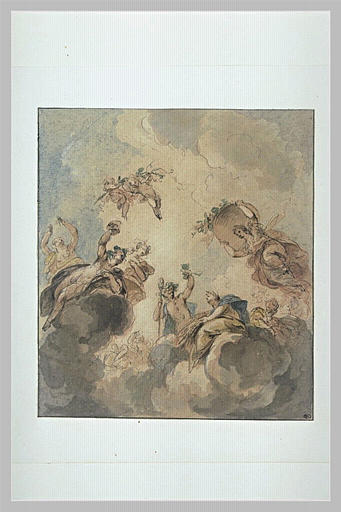 Projet pour un plafond : Bacchus et Cérès sur des nuages_0