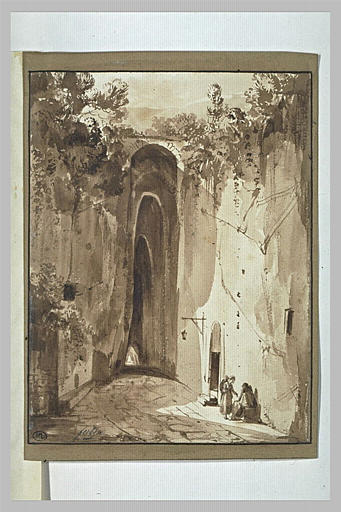 Entrée de la grotte du Posilippe à Naples_0
