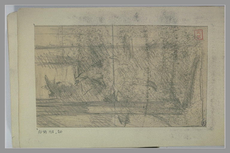 Silhouette assise sur un banc avec un arbre au premier plan_0