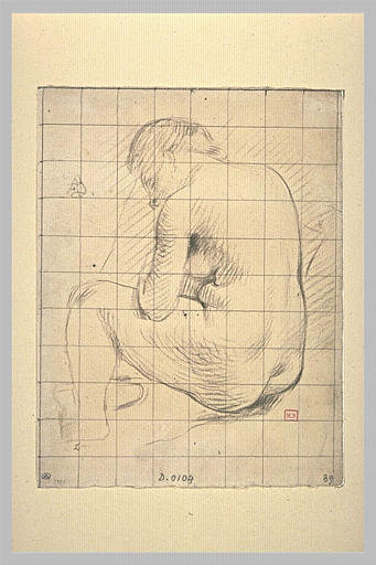 Femme nue, assise, de dos, tournée vers la gauche_0