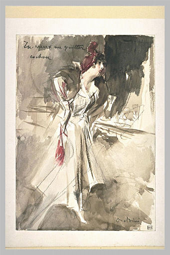 Jeune femme coiffée d'un chapeau rouge tenant un sac rouge_0