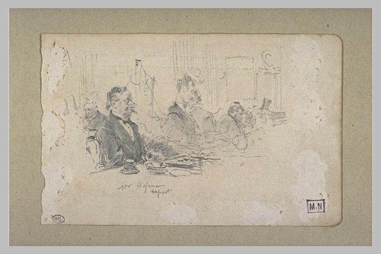 Divers personnages dans un café_0