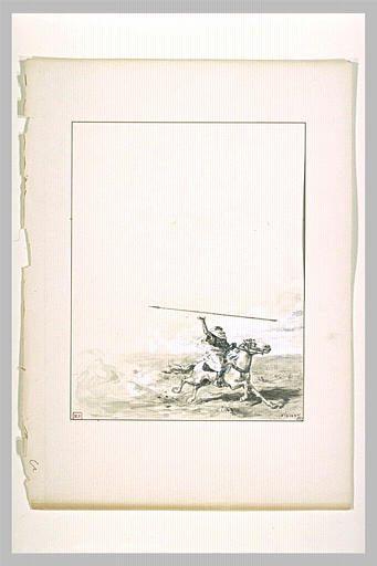 Cavalier se dirigeant au galop, vers la droite_0