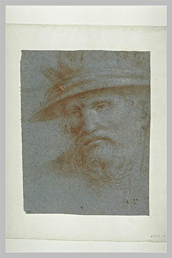 Tête d'homme barbu, couronné_0