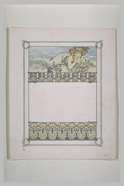 Etude pour Ilsée, chapitre III : Figure géante d'une jeune fille allongée à plat ventre dans un paysage_0
