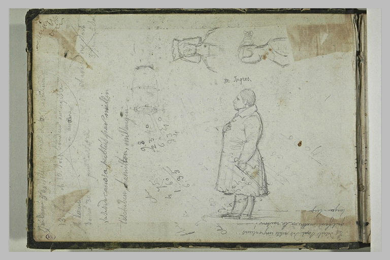 Deux croquis de têtes et un portrait d'homme_0