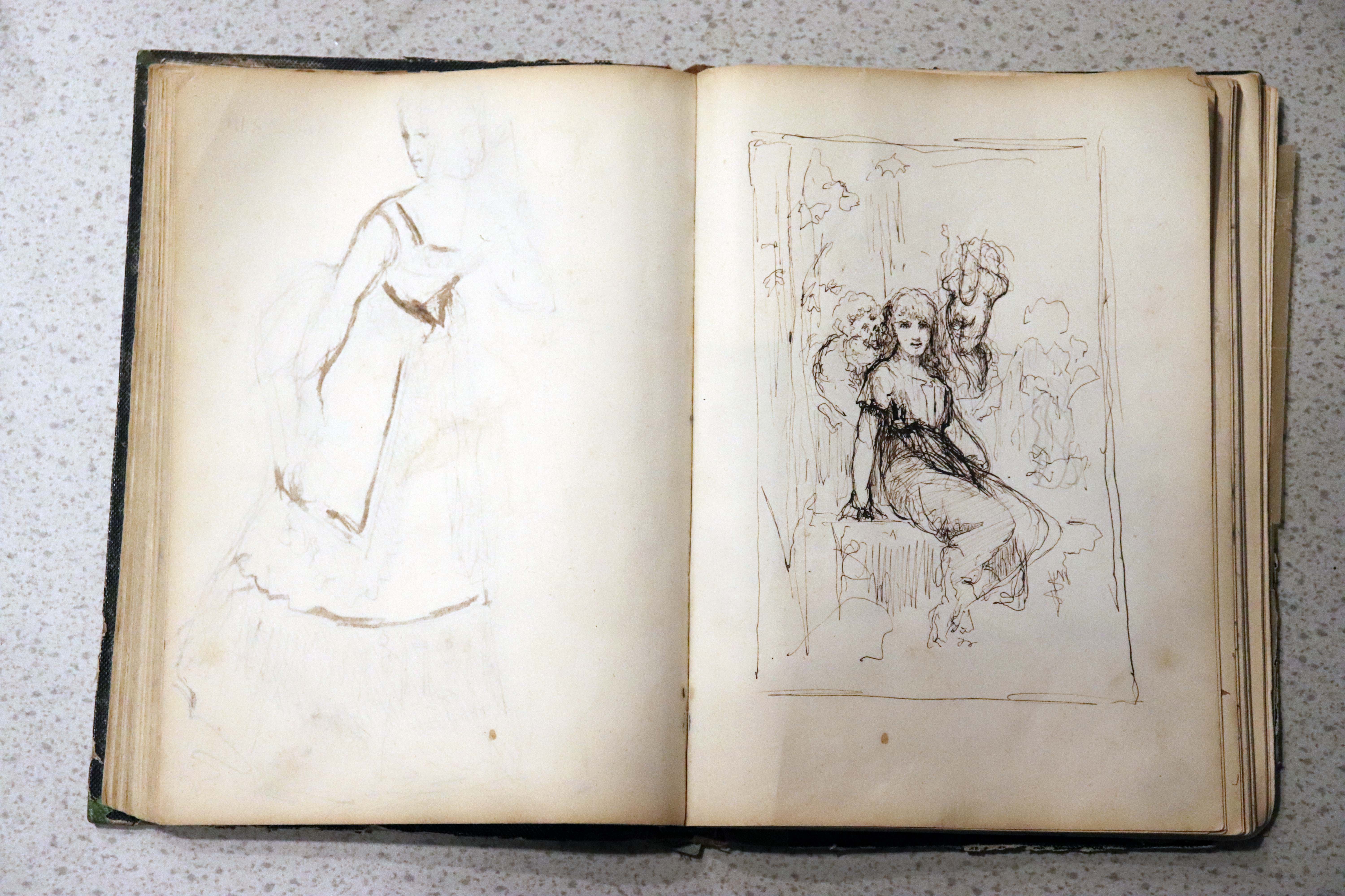 Carnet de croquis : esquisses de personnages et quelques paysages, Jules Bastien-Lepage, 1873 vers