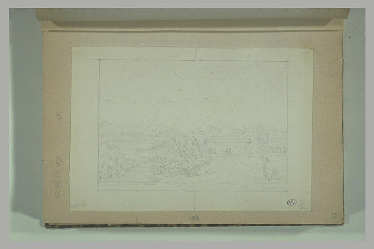 Paysage de plaine avec des pyramides_0