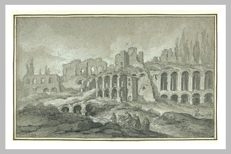 Vue du Palais des Empereurs sur le Mont Palatin à Rome_0