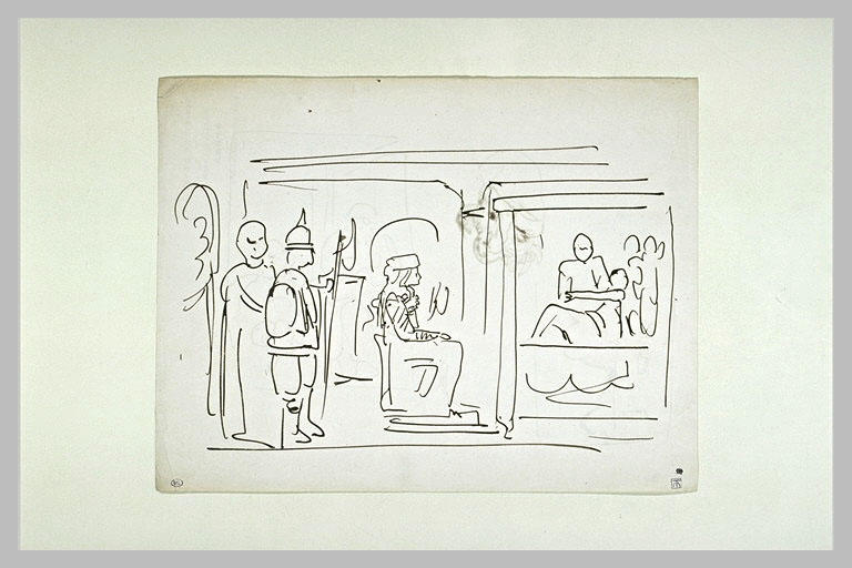 Scène caricaturale se déroulant dans un palais_0