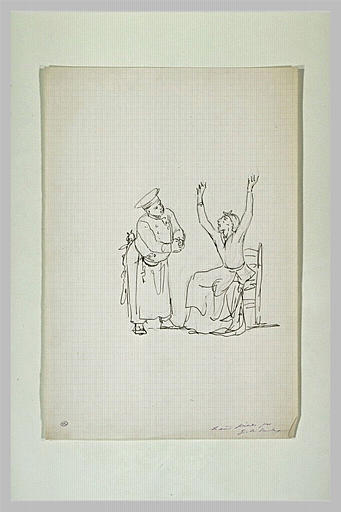 Cuisinier et vieille femme assise sur une chaise_0