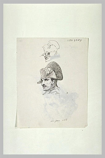 Deux études de la tête de Napoléon avec son bicorne_0