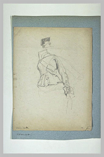 Cavalier de dos, coiffé d'un shako_0
