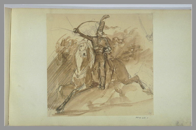 Hussard à cheval chargeant_0