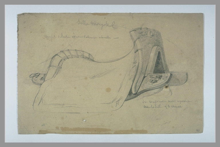 Selle mongole et annotations manuscrites_0