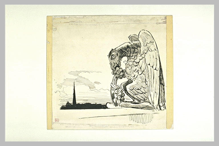 Notre Dame de Paris : une chimère de la tour sud, angle nord-ouest_0