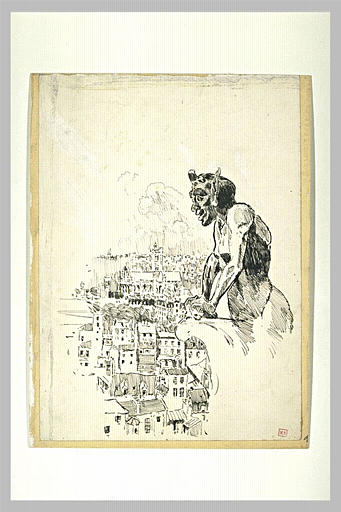 Paris, cathédrale Notre-Dame : une chimère de la tour nord_0
