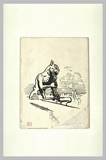 Paris, cathédrale Notre-Dame : une chimère de la tour sud_0