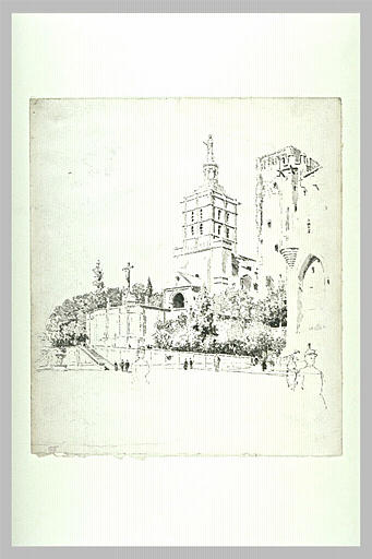 Le porche et le clocher de Notre-Dame-Des-Doms à Avignon_0