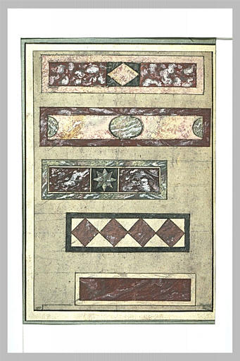 Cinq études de marqueterie de marbre_0
