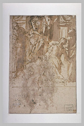 Etude pour une Vierge tenant l'Enfant en Salvator Mundi_0