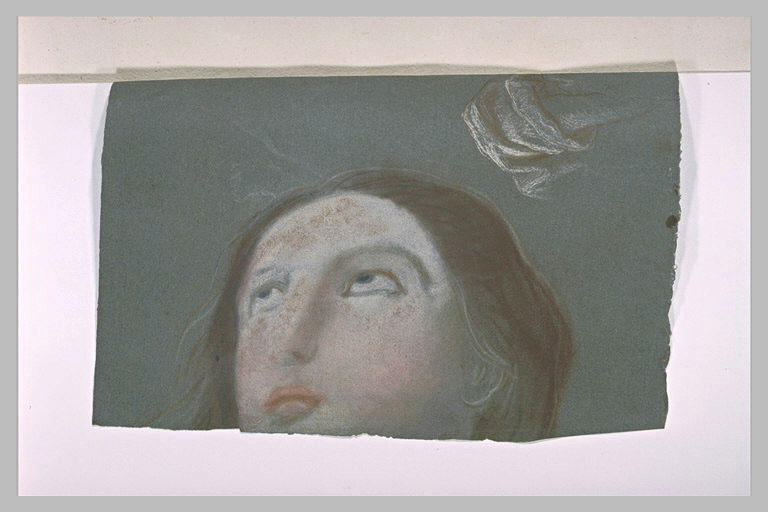 Tête de femme, les yeux levés_0