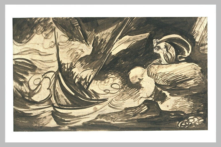 La sorcière de Laponie observant un naufrage dans la tempête_0